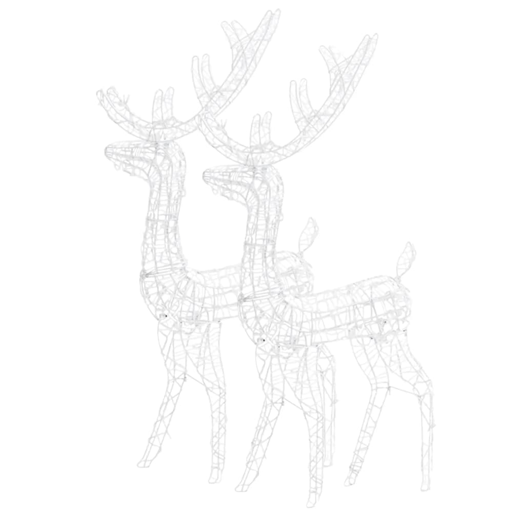vidaXL Akrylový soby vianočné ozdoby 2 ks 120 cm studená biela