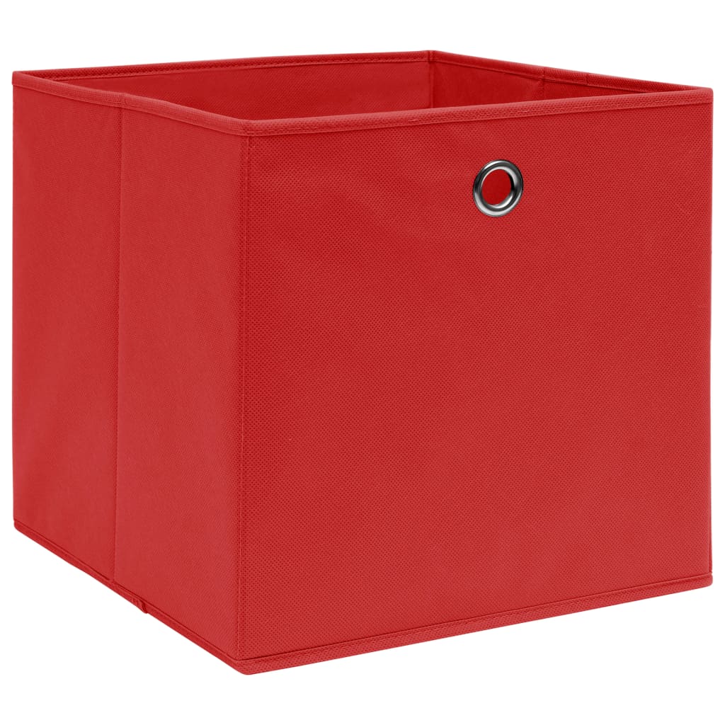 vidaXL Úložné boxy 4 ks, červené 32x32x32 cm, látka