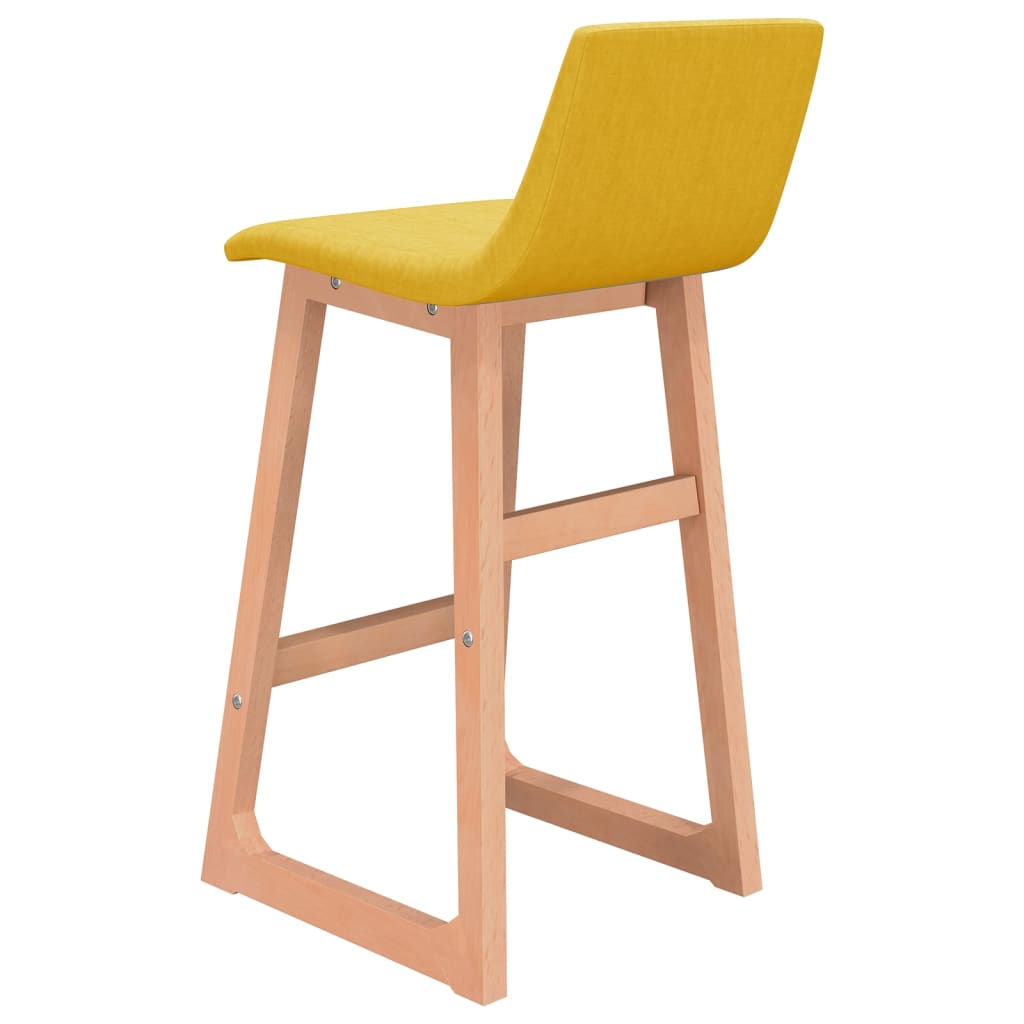 vidaXL Barové stoličky 2 ks, horčicovo žlté, látka