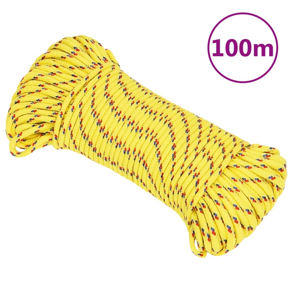 vidaXL Lodné lano žlté 3 mm 100 m polypropylén