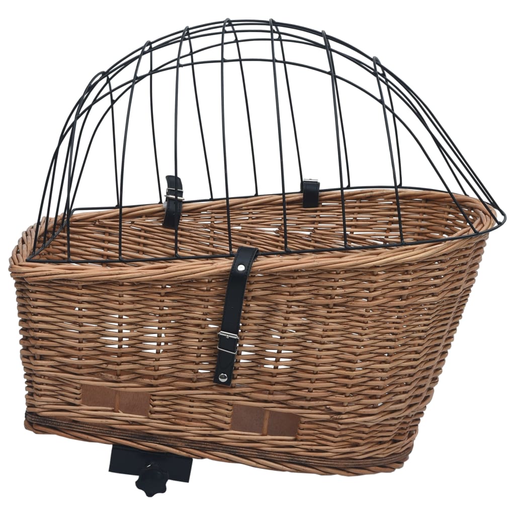 vidaXL Kôš na zadný nosič na bicykel s poťahom 55x31x36 cm prírodná vŕba