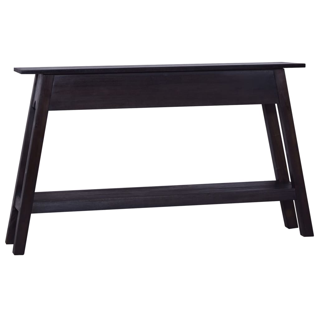 vidaXL Konzolový stolík, čierny 120x30x75 cm, mahagónový masív