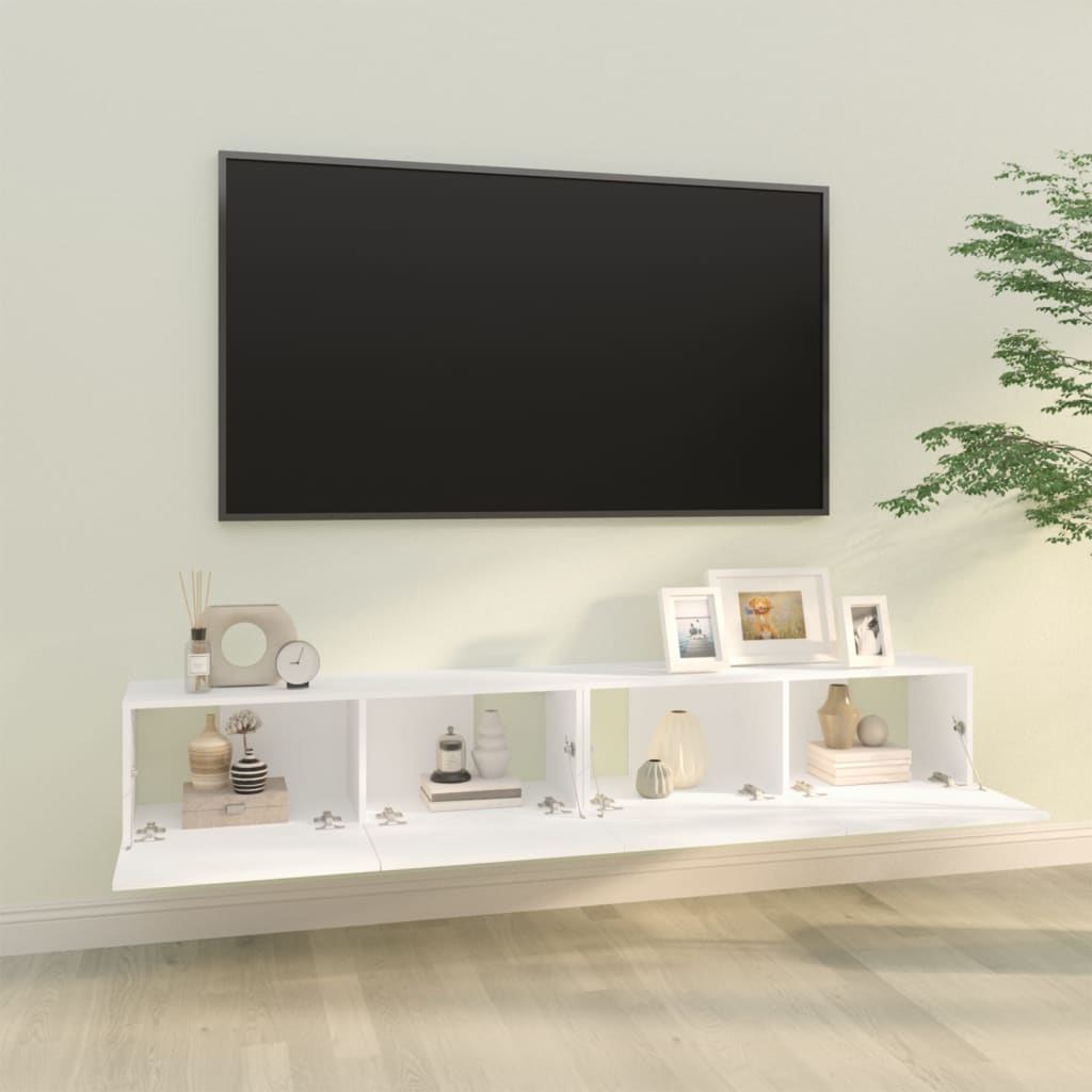 vidaXL Nástenné TV skrinky 2 ks biele 100x30x30 cm spracované drevo