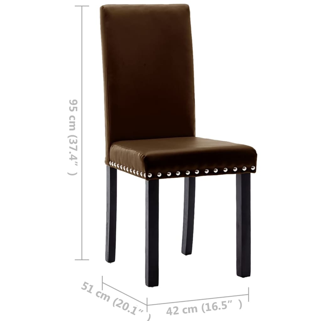 vidaXL Jedálenské stoličky 4 ks hnedé PVC