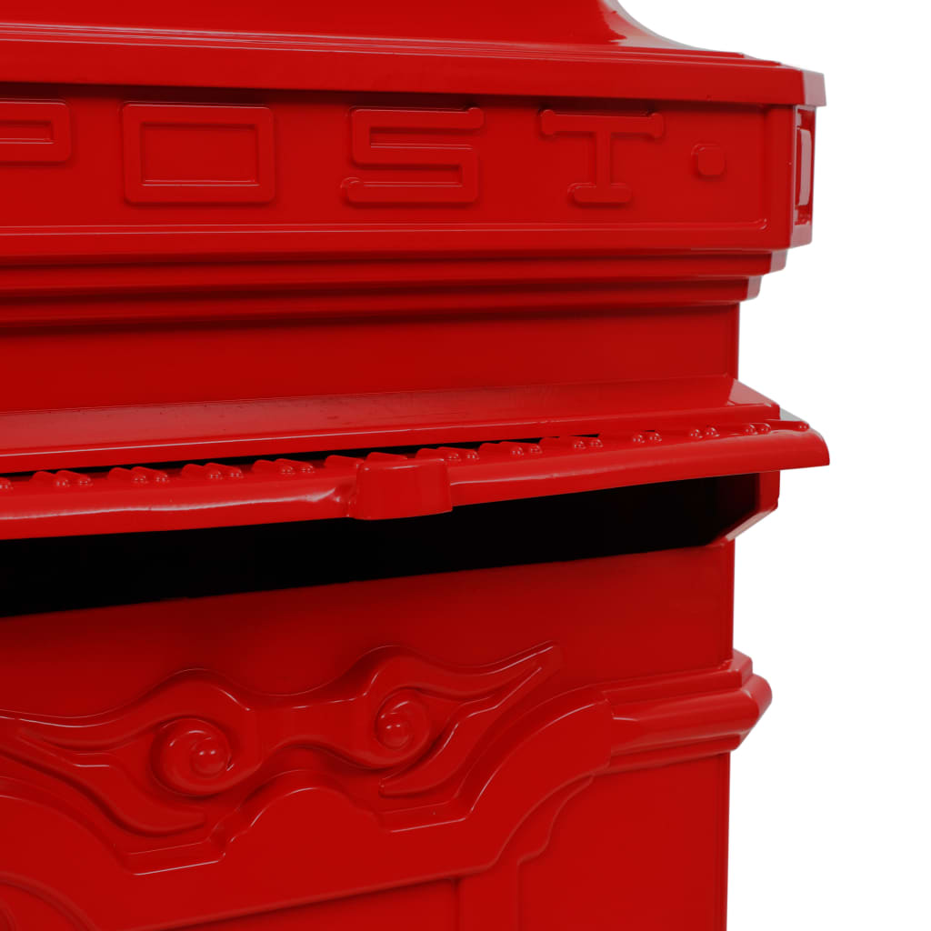 vidaXL Hliníková poštová schránka vo vintage štýle odolná voči hrdzi červená