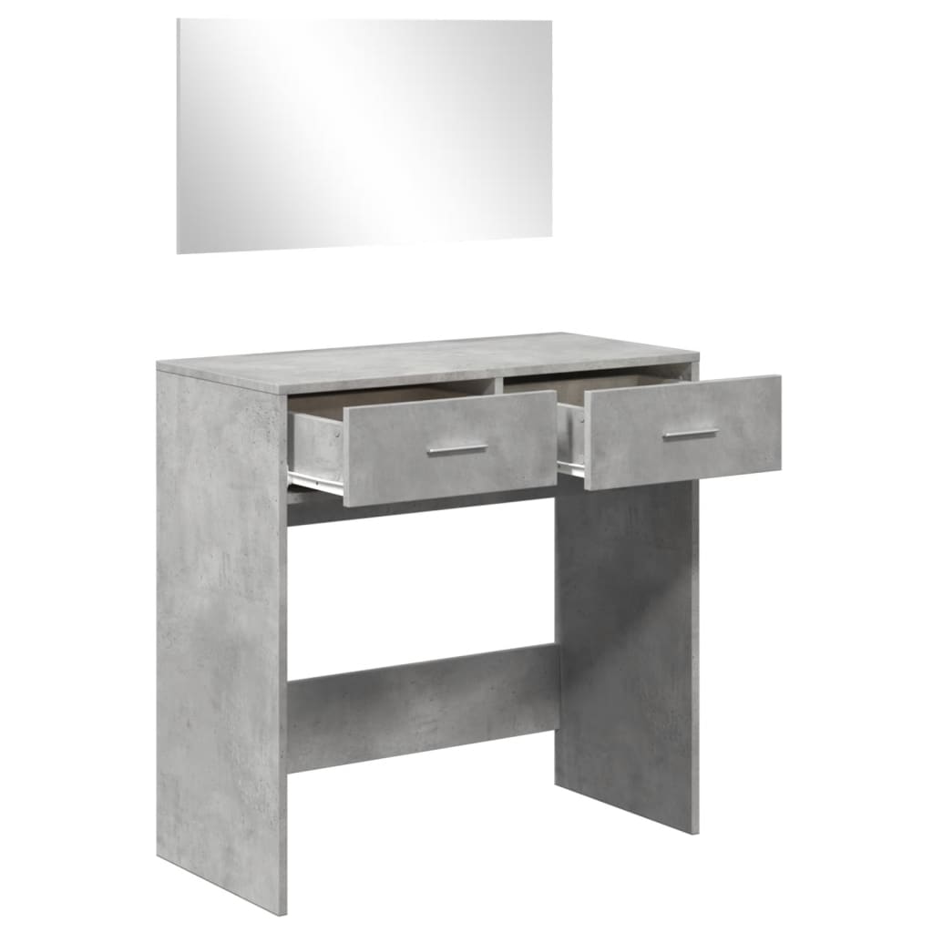 vidaXL Toaletný stolík so zrkadlom betónovosivý 80x39x80 cm