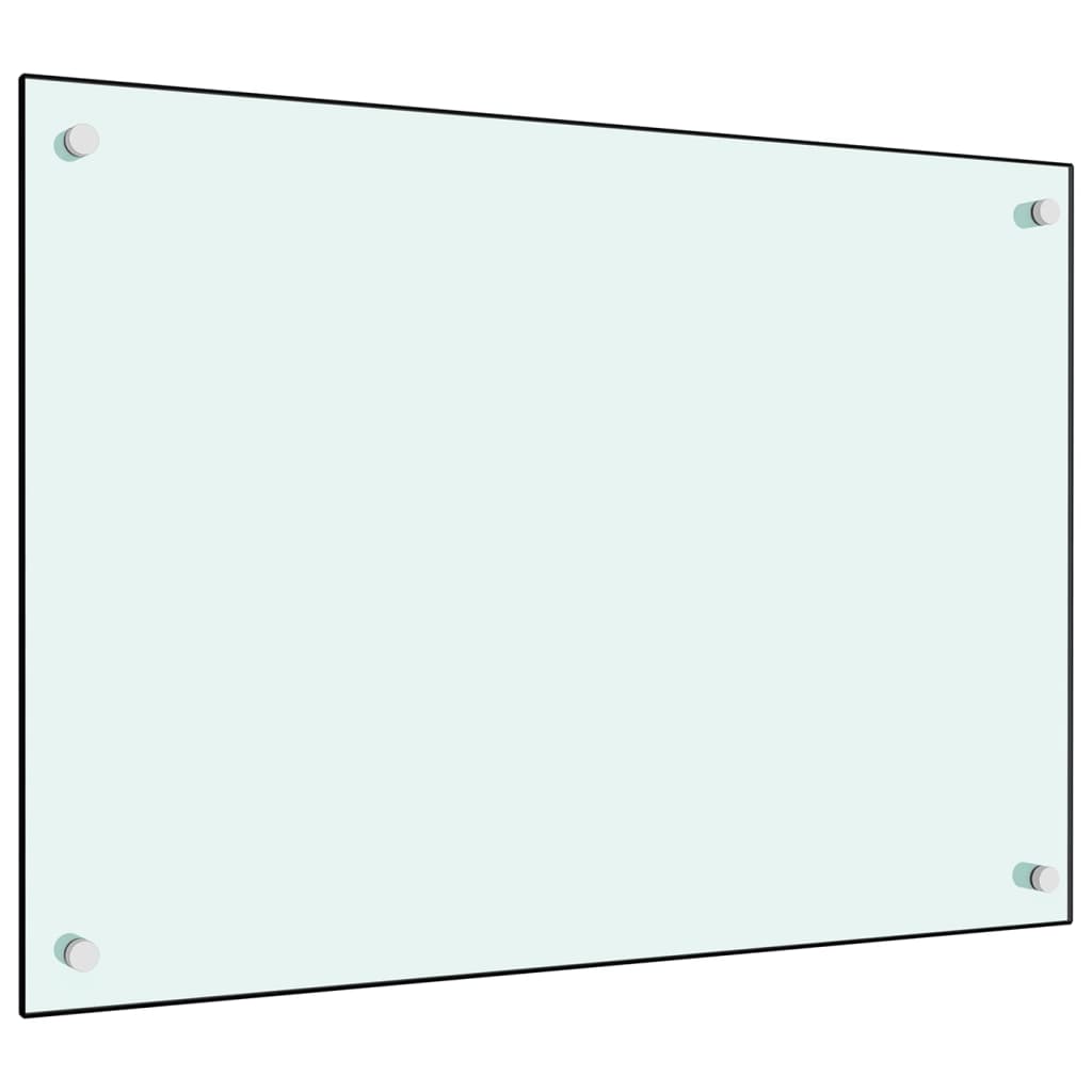 vidaXL Kuchynská zástena, biela 70x50 cm, tvrdené sklo