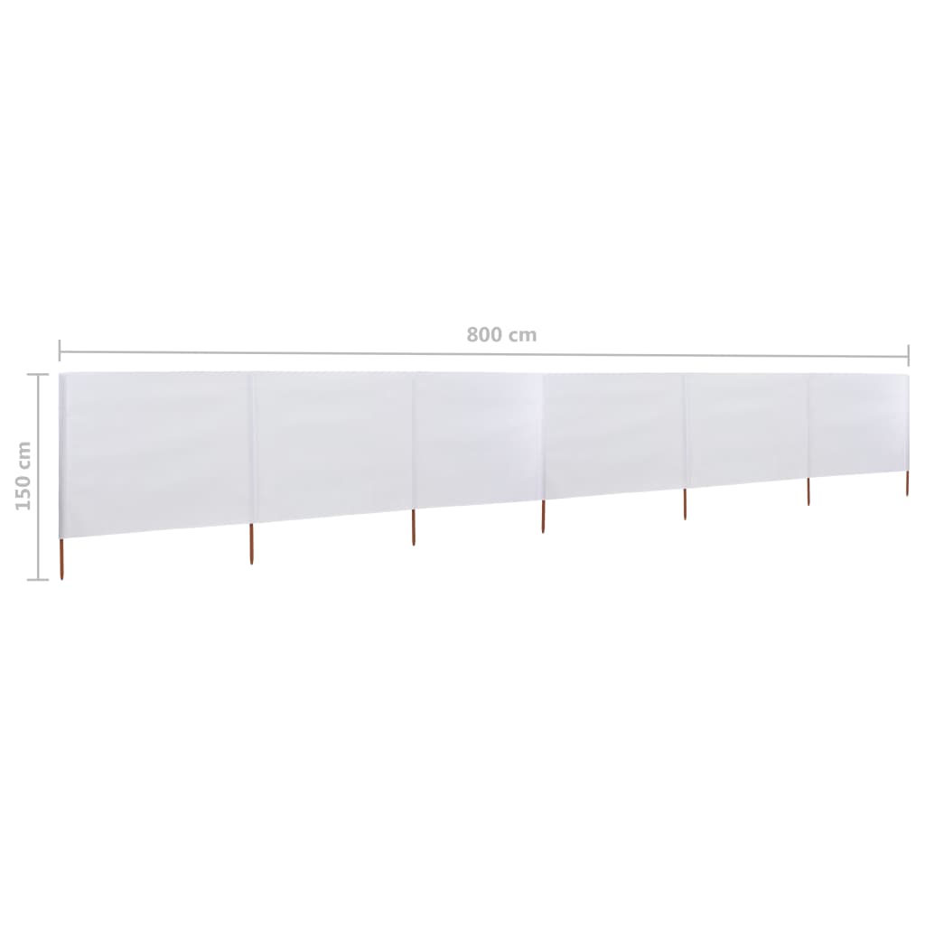 vidaXL 6-panelová zábrana proti vetru látková 600x120 cm piesková a biela