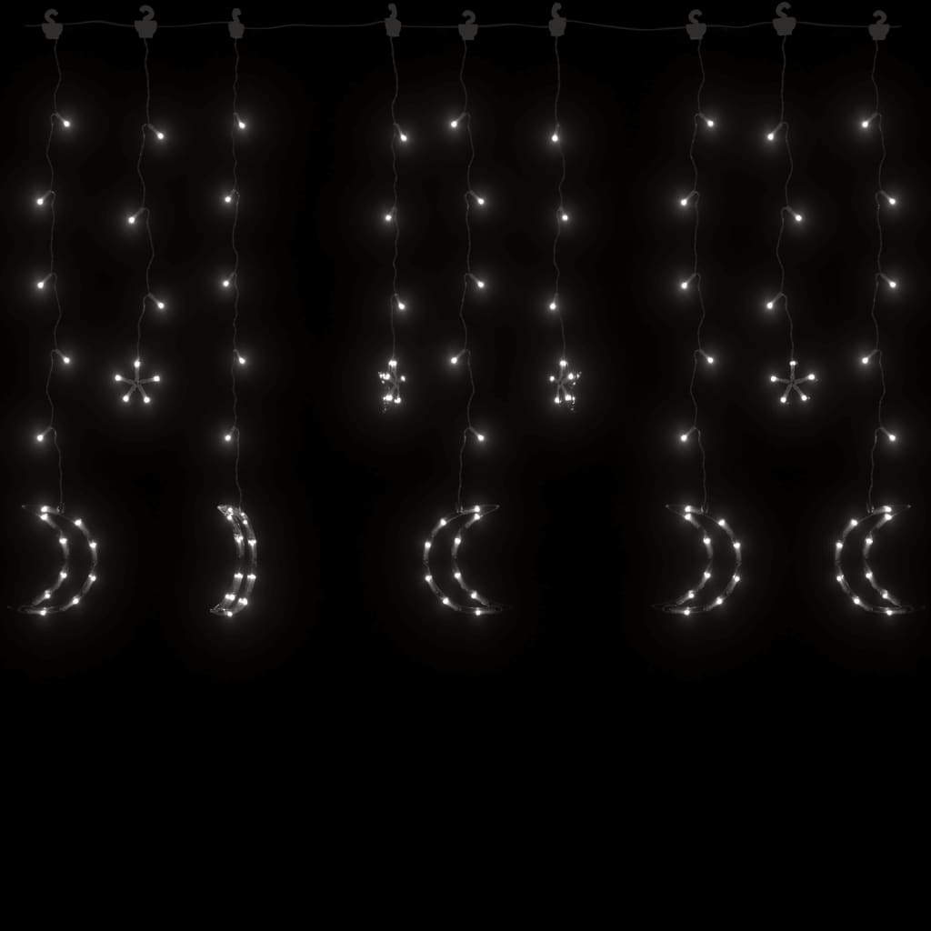 vidaXL Rozprávkové svetlá, hviezda a mesiac 138 LED, studená biela