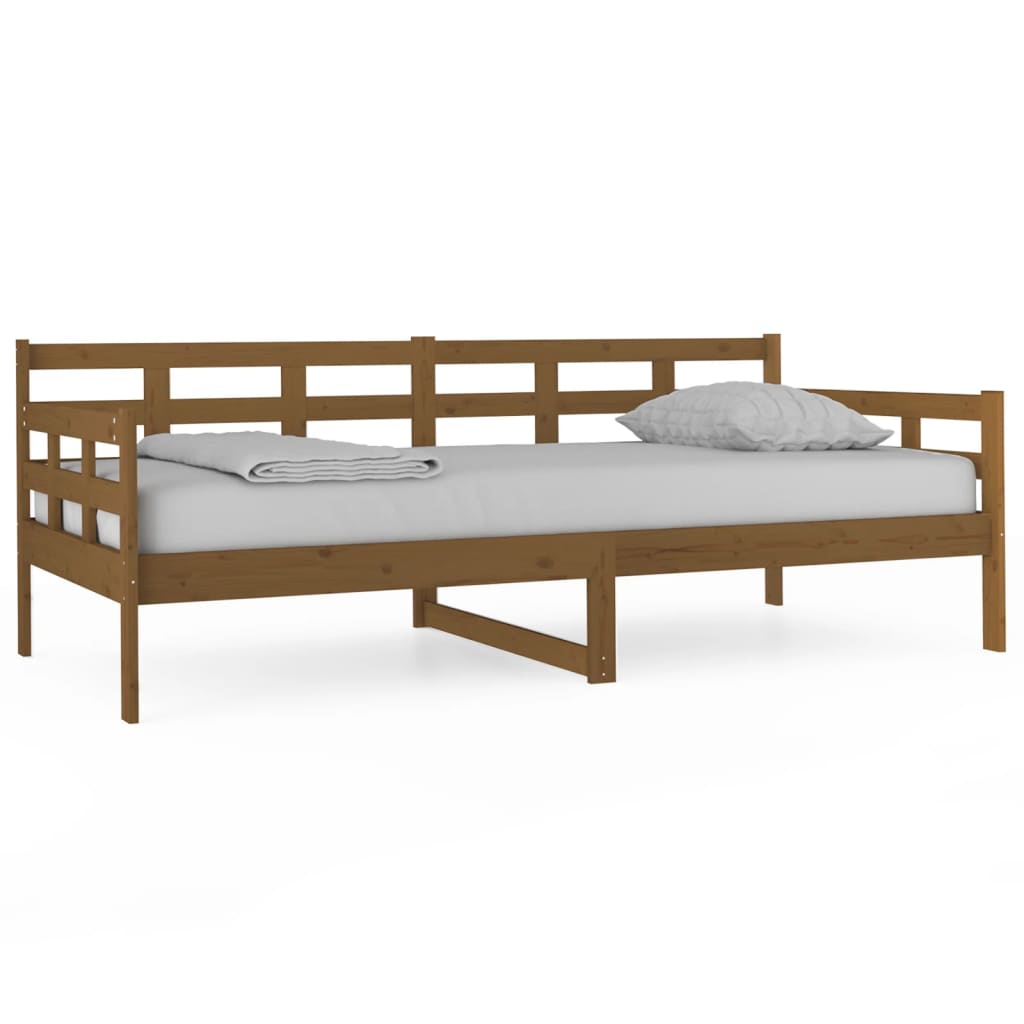vidaXL Denná posteľ medovohnedá borovicový masív 90x190 cm