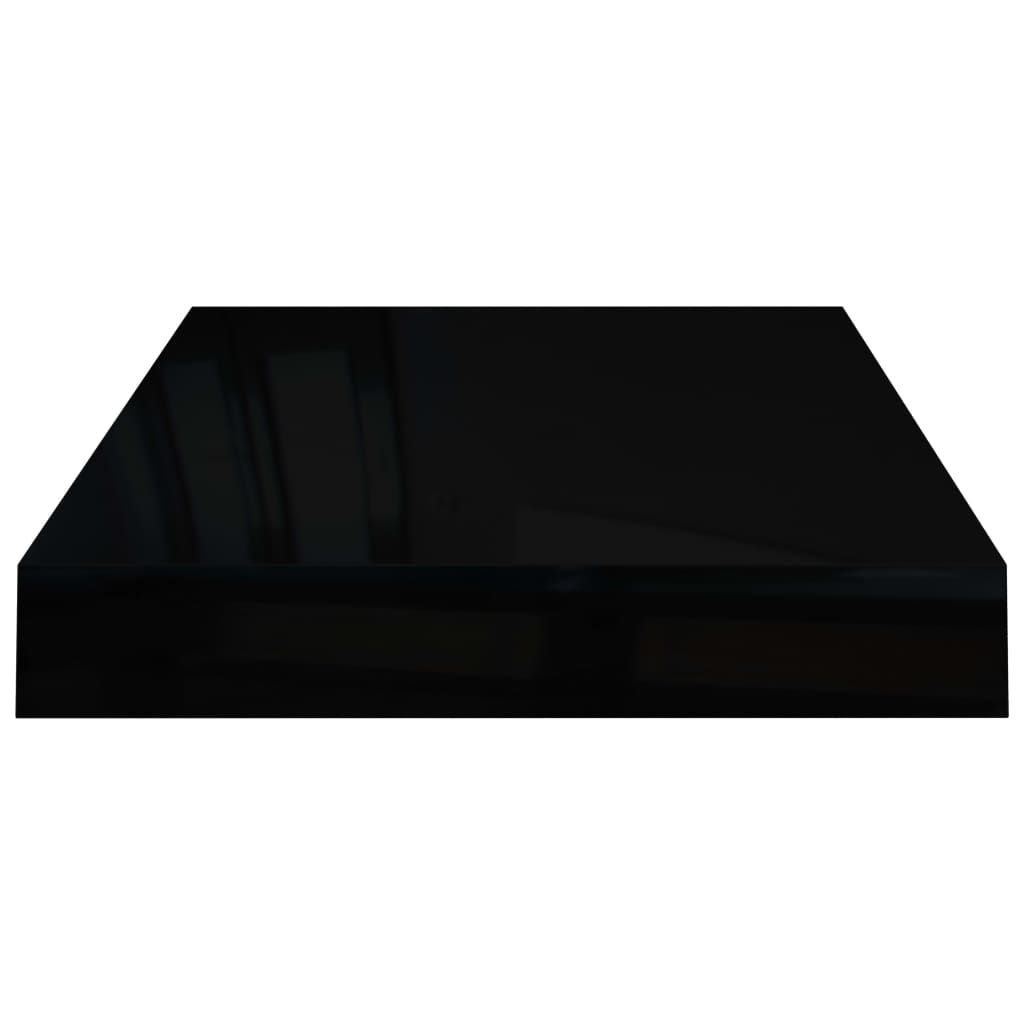 vidaXL Plávajúce nástenné police 4 ks, lesklé čierne 40x23x3,8 cm, MDF