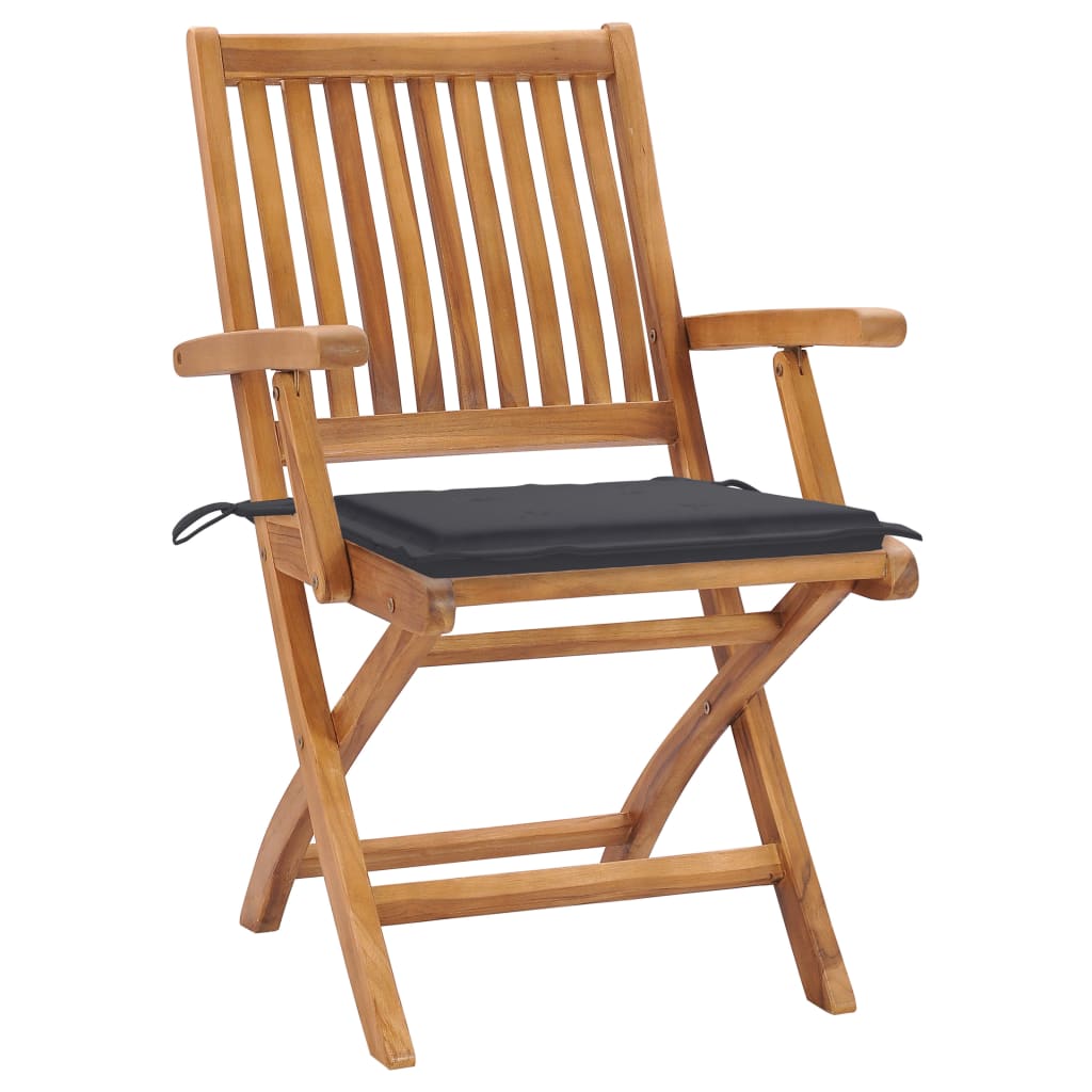 vidaXL Záhradné stoličky 2 ks s antracitovými podložkami tíkový masív