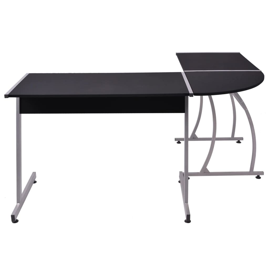 vidaXL Rohový písací stôl v tvare L, čierny