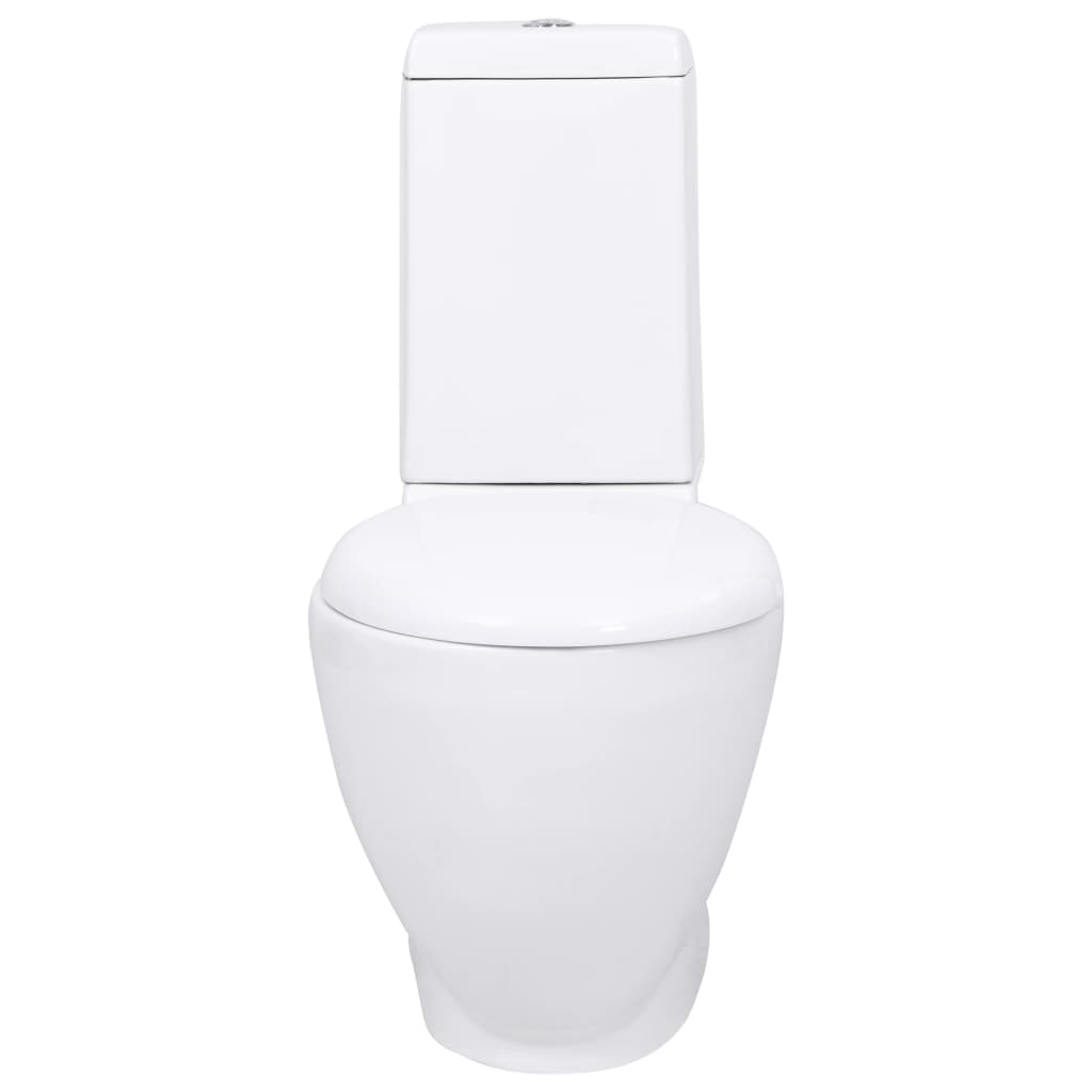 vidaXL Keramická toaleta/WC do kúpeľne, okrúhla, spodný odtok, biela