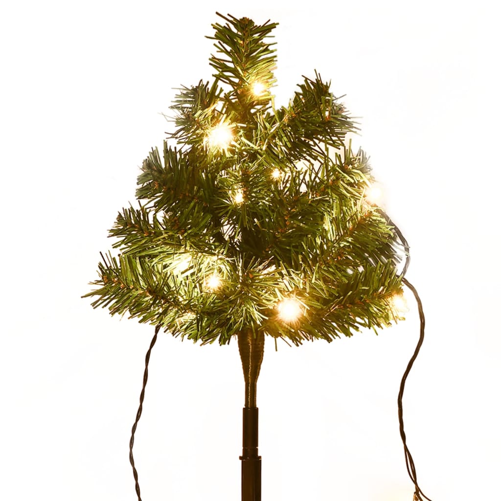 vidaXL Vianočné stromčeky k chodníku 6 ks teplé biele LED 45 cm PVC