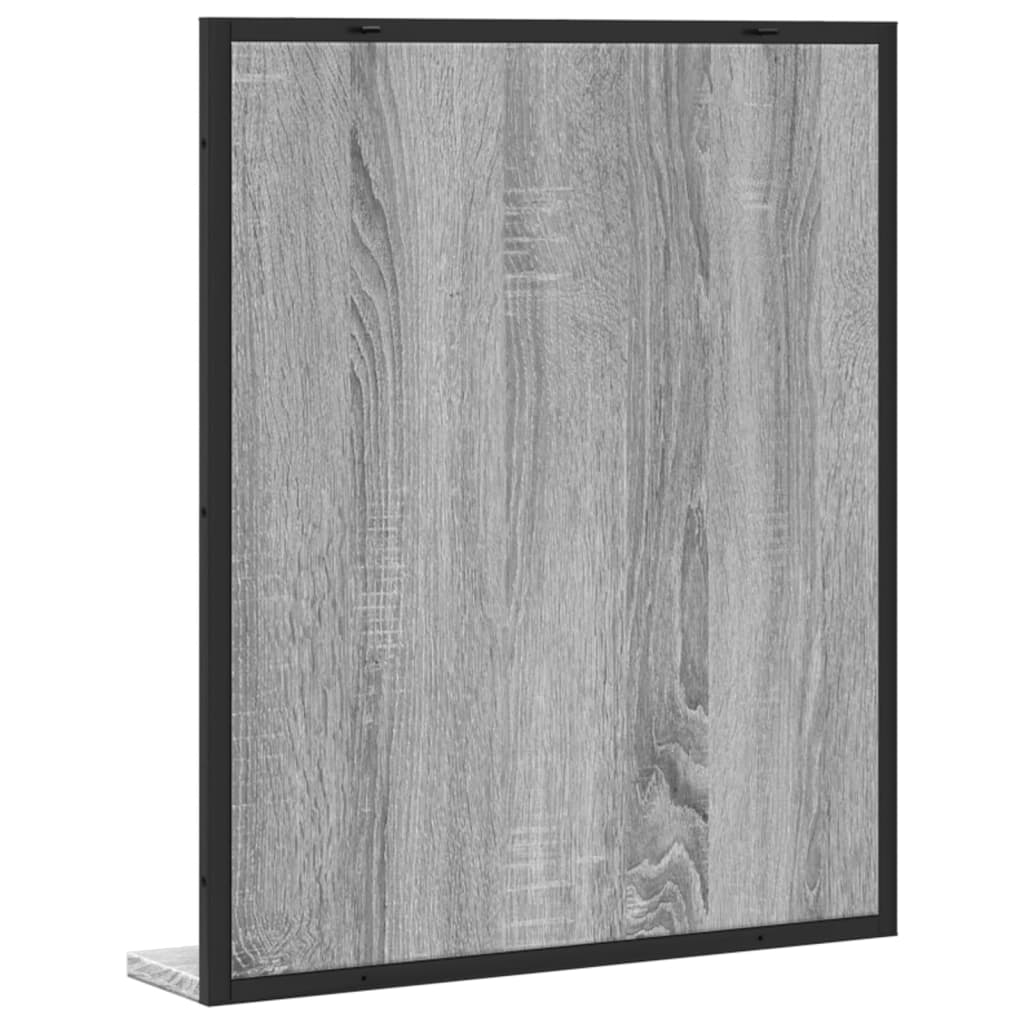 vidaXL Kúpeľňové zrkadlo a polica sivá sonoma 50x12x60cm kompoz. drevo