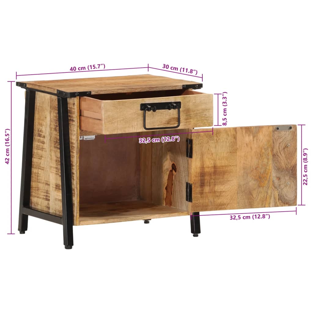 vidaXL Nočný stolík 40x30x42 cm mangovníkový masív