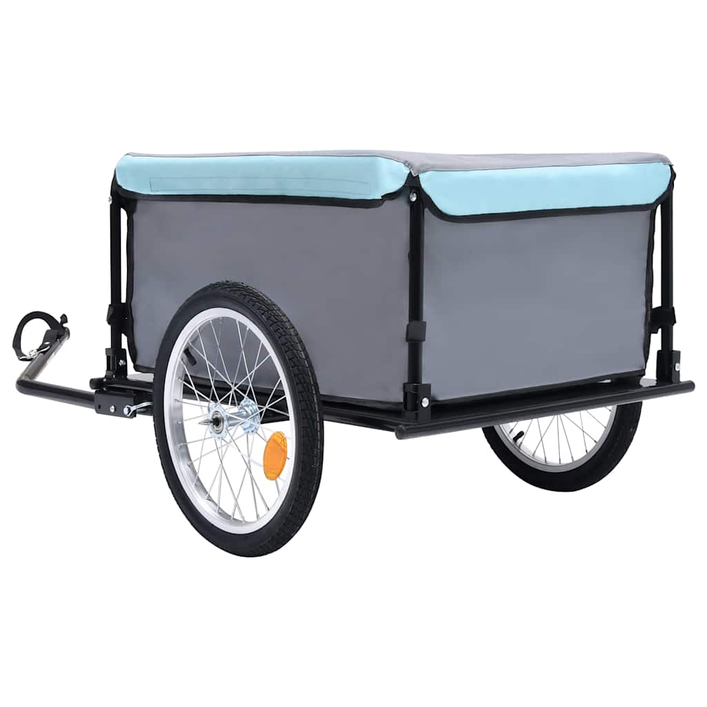 vidaXL Nákladný vozík za bicykel čierno-modrý 65 kg