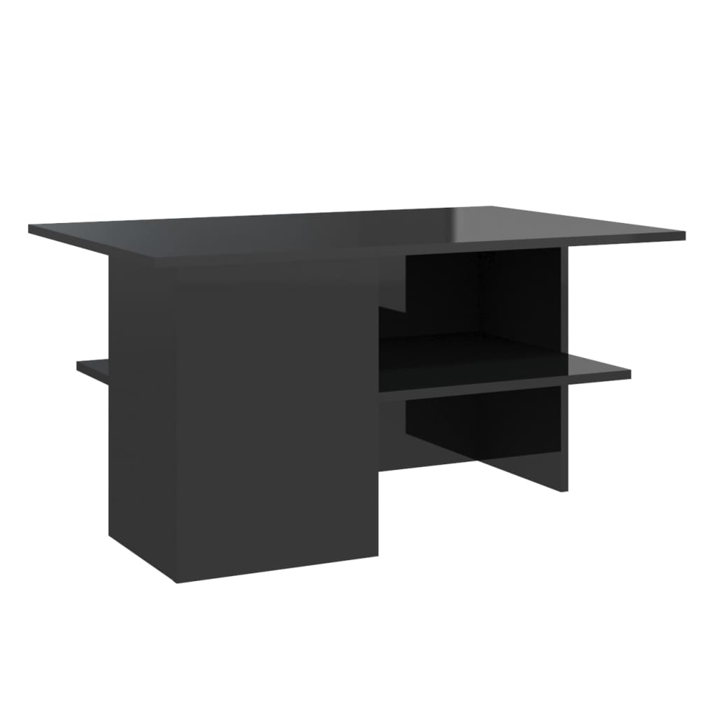 vidaXL Konferenčný stolík vysoký lesk čierny 90x60x46,5cm drevotrieska