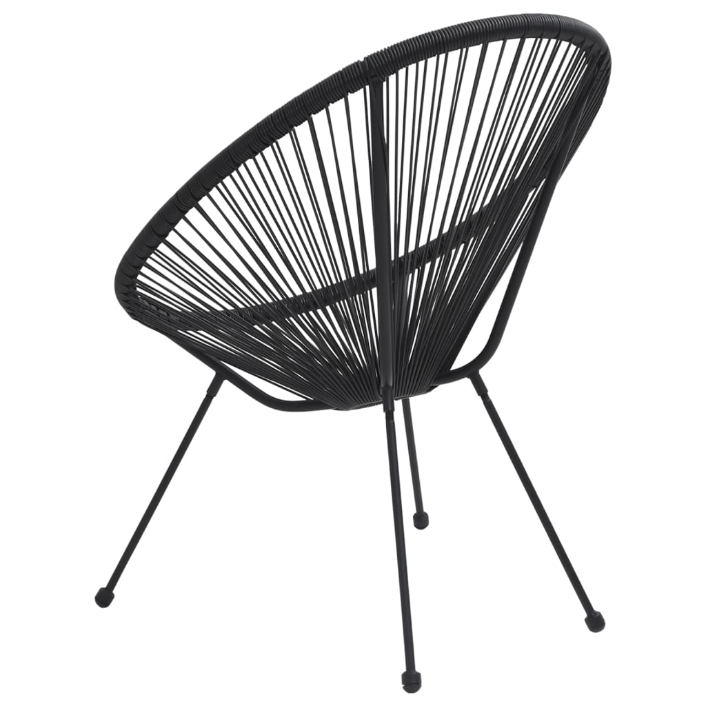 vidaXL Záhradné okrúhle stoličky 2 ks polyratan čierne