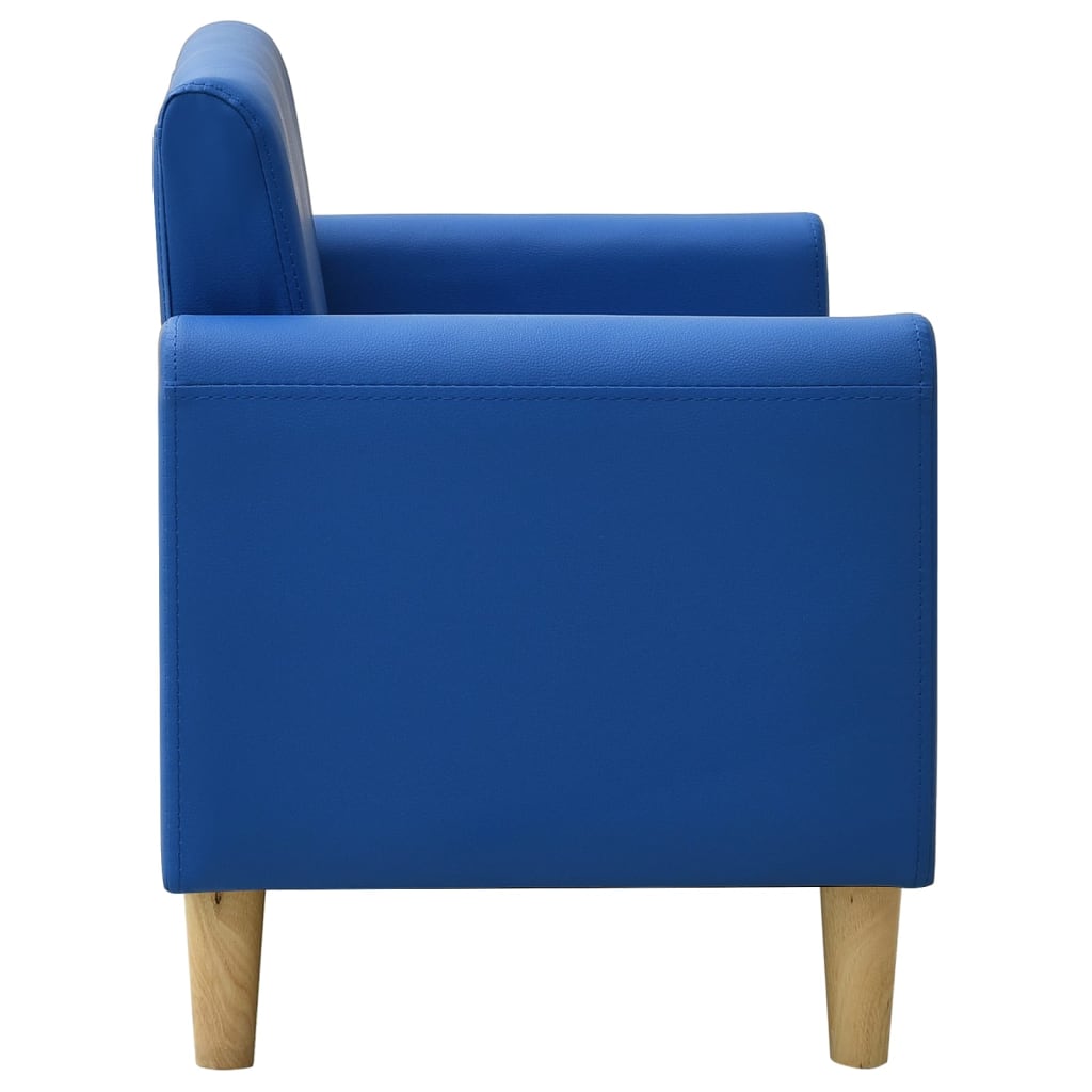 vidaXL 2-miestna detská sedačka modrá umelá koža
