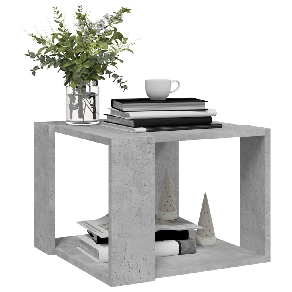 vidaXL Konferenčný stolík, betónovo sivý 40x40x30 cm, kompozitné drevo