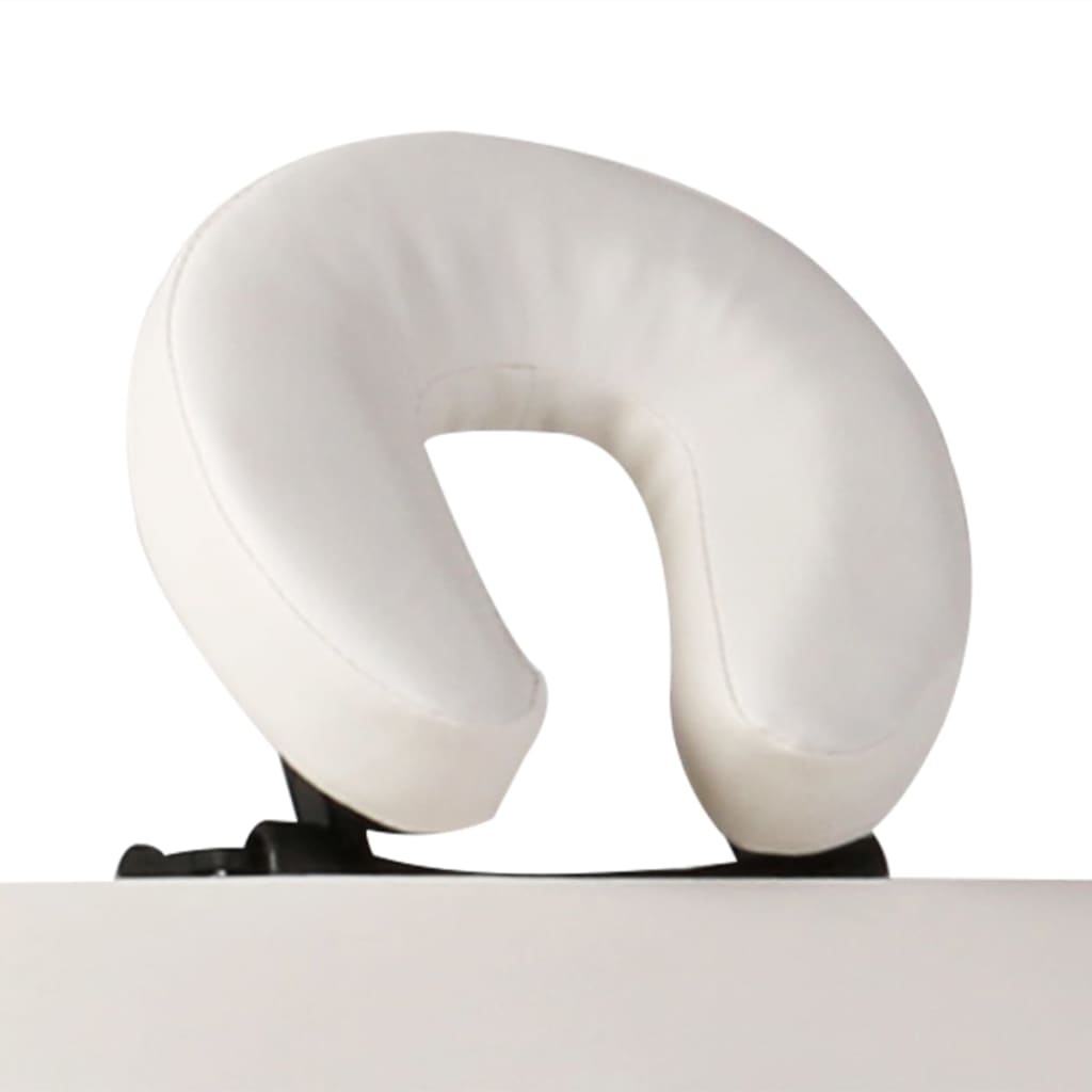 vidaXL Krémovo biely skladací masážny stôl, 2 zóny, hliníkový rám