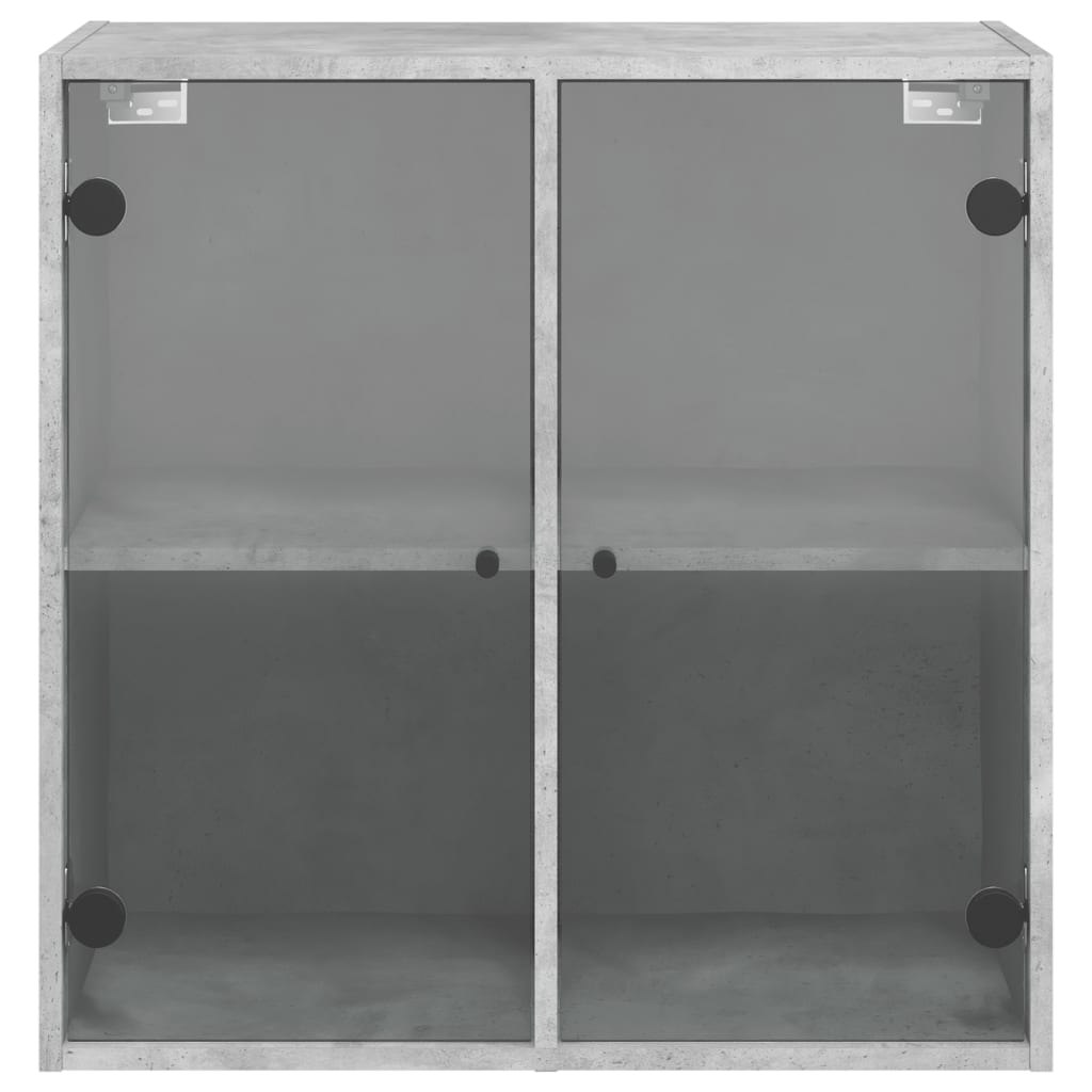 vidaXL Bočná skrinka sklenené dvierka betónovo sivá 68x37x68,5 cm