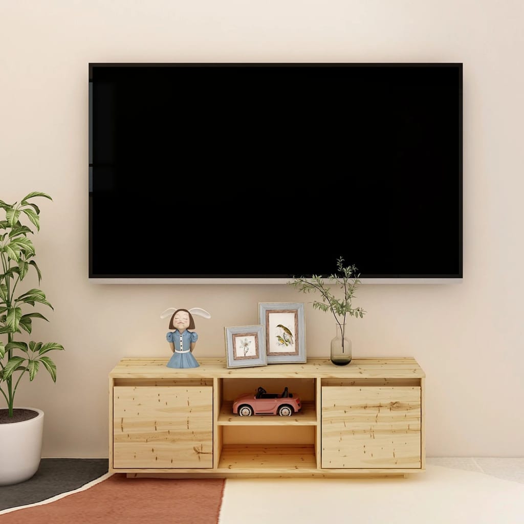 vidaXL TV skrinka 110x30x40 cm masívna jedľa