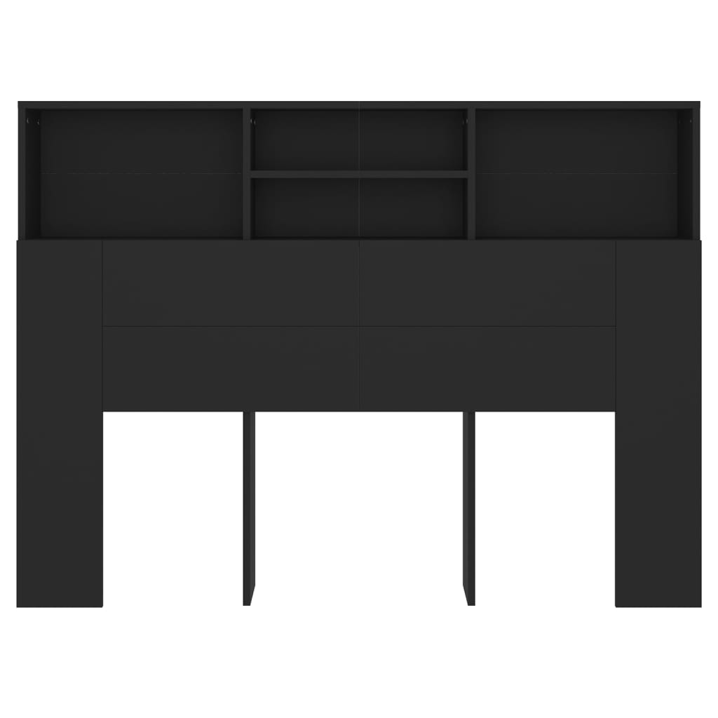 vidaXL Čelo postele so skrinkou čierne 140x19x103,5 cm