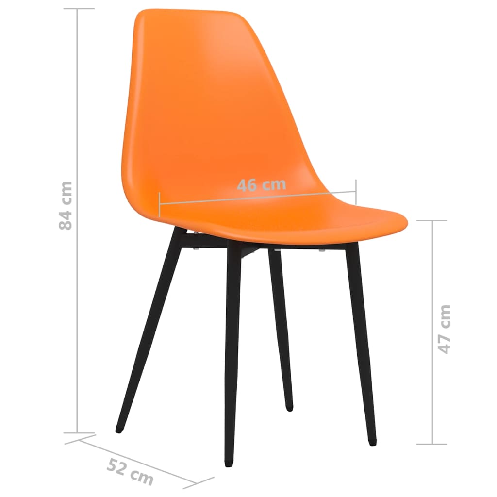 vidaXL Jedálenské stoličky 4 ks oranžové PP