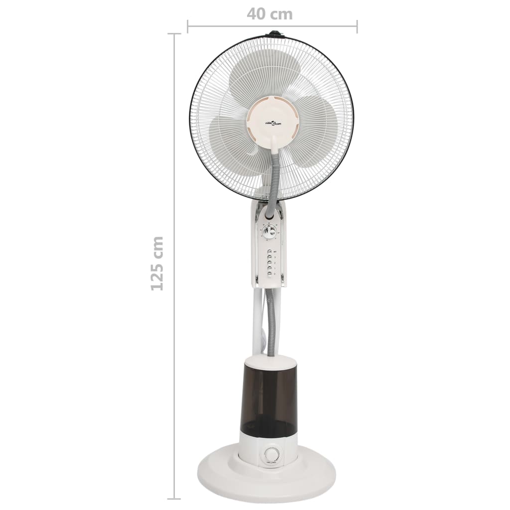vidaXL Stojanový ventilátor s výrobou hmly 3 rýchlosti fúkania biely