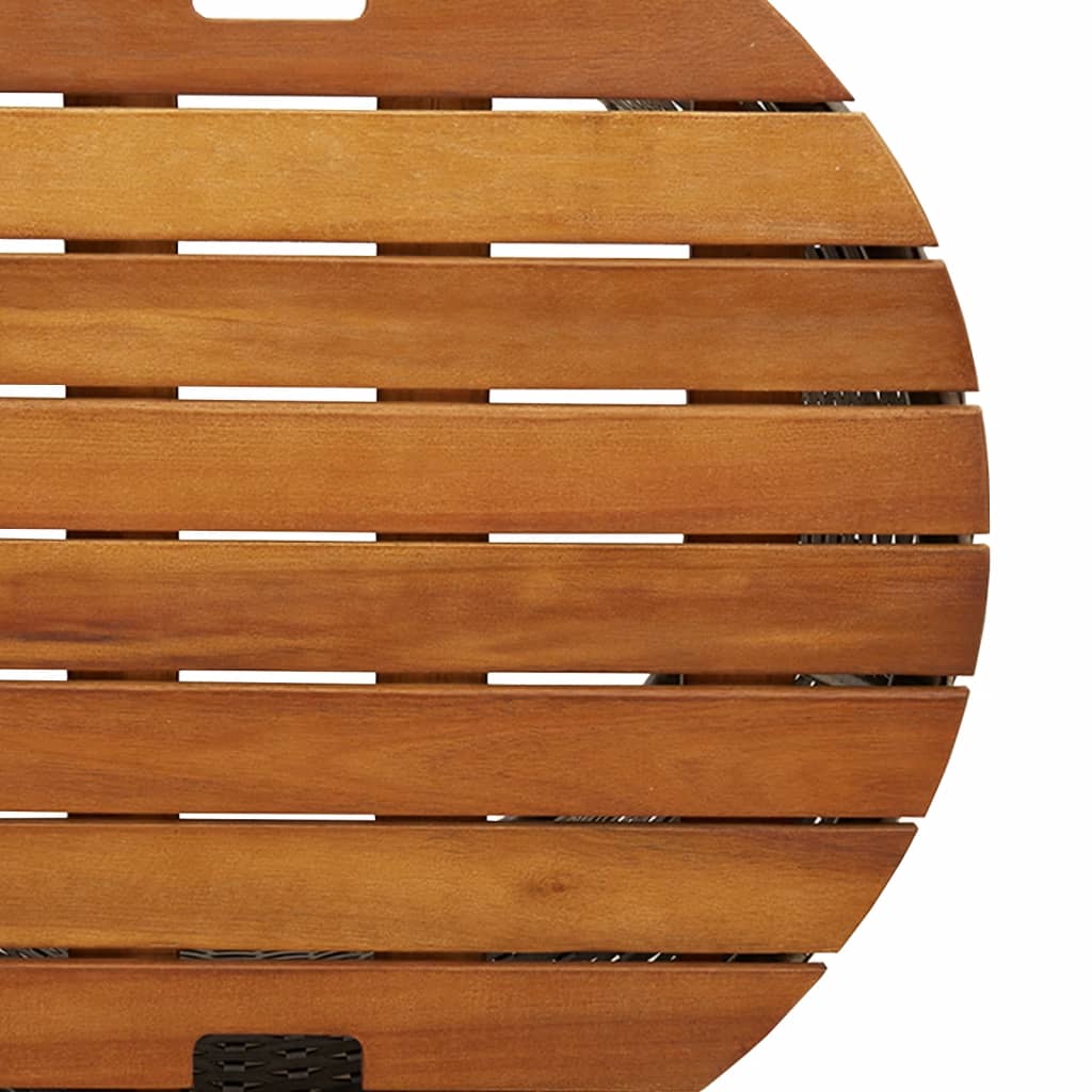 vidaXL Záhradné bočné stolíky s drevenou doskou 2 ks béžové polyratan