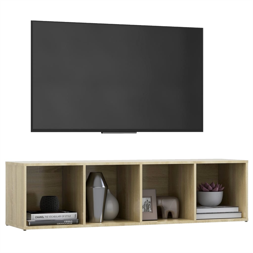 vidaXL TV skrinka, dub sonoma 142,5x35x36,5 cm, kompozitné drevo