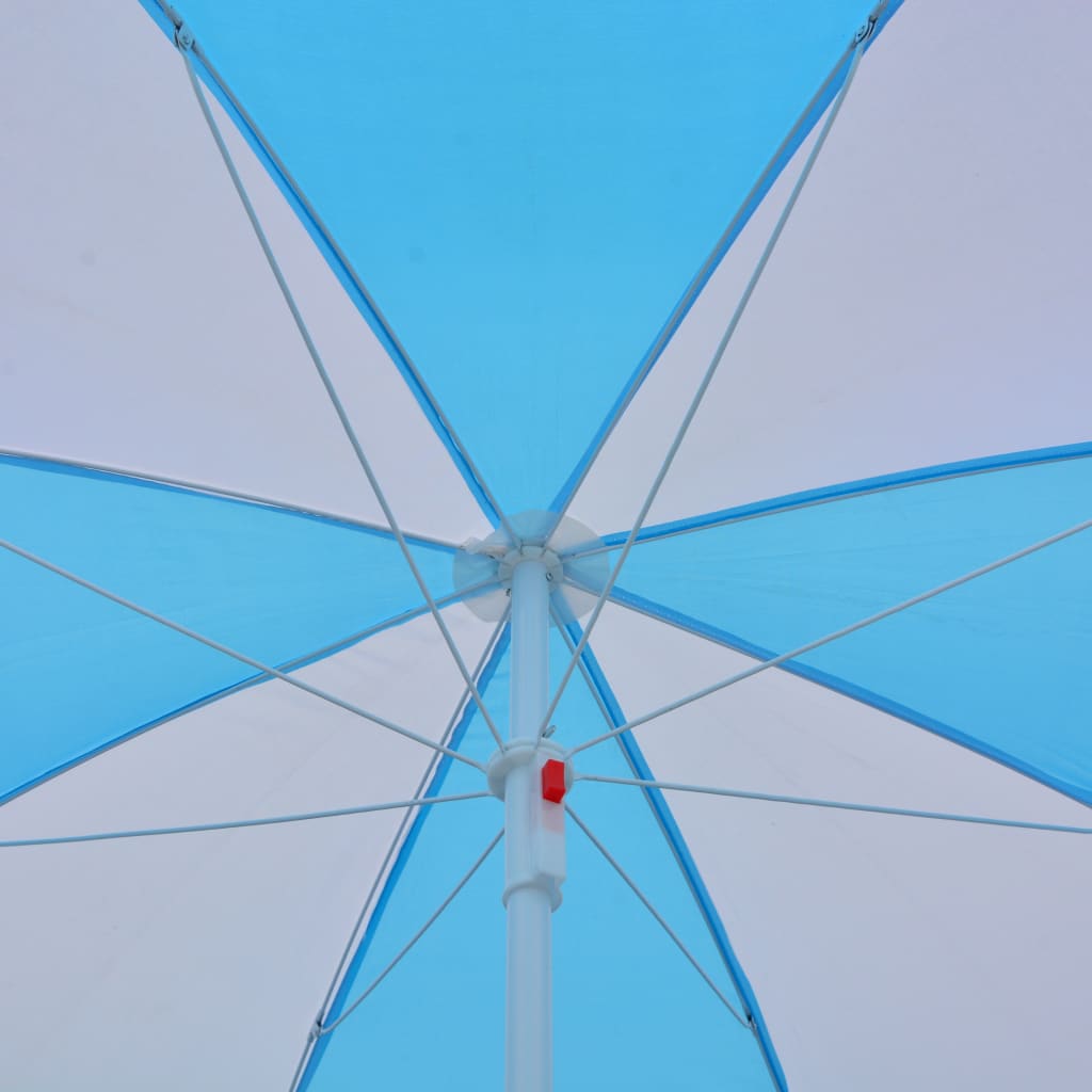 vidaXL Plážový slnečník modro-biely 180 cm látkový
