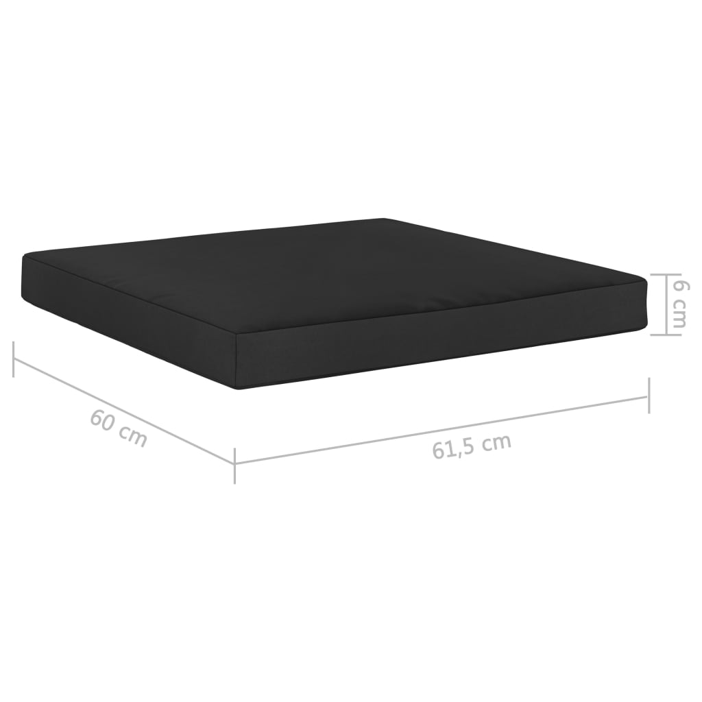 vidaXL Podložka na paletový nábytok 60x61,5x6 cm, čierna, látka