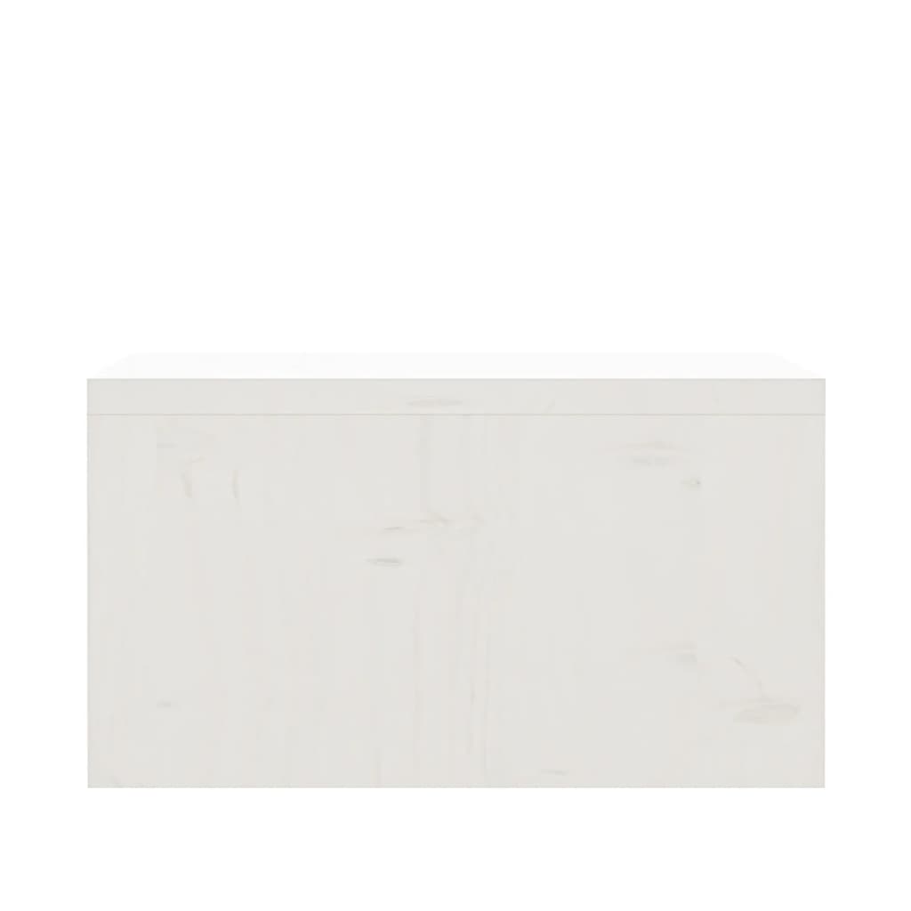vidaXL Stojan na monitor biely 50x27x15 cm masívna borovica