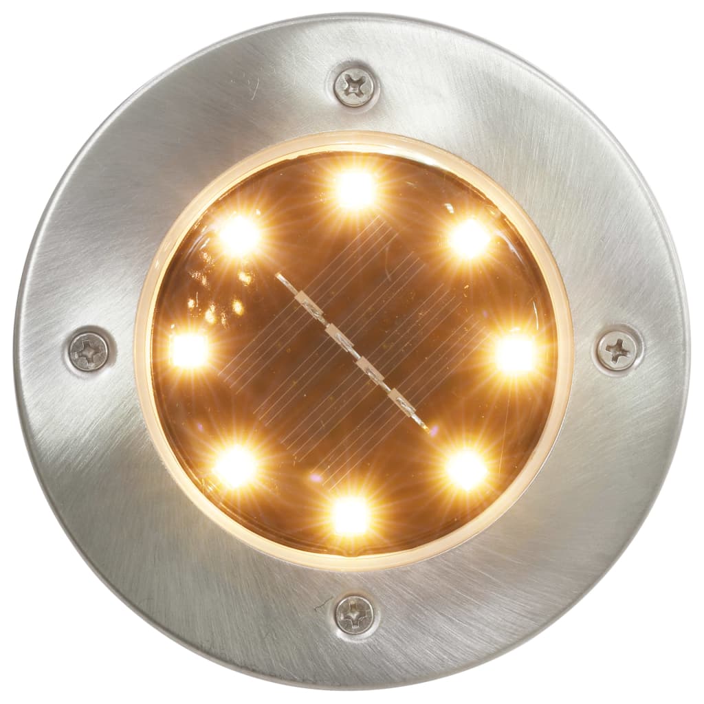 vidaXL Zapustené solárne svetlá do zeme 8 ks, LED svetlá, teplé biele