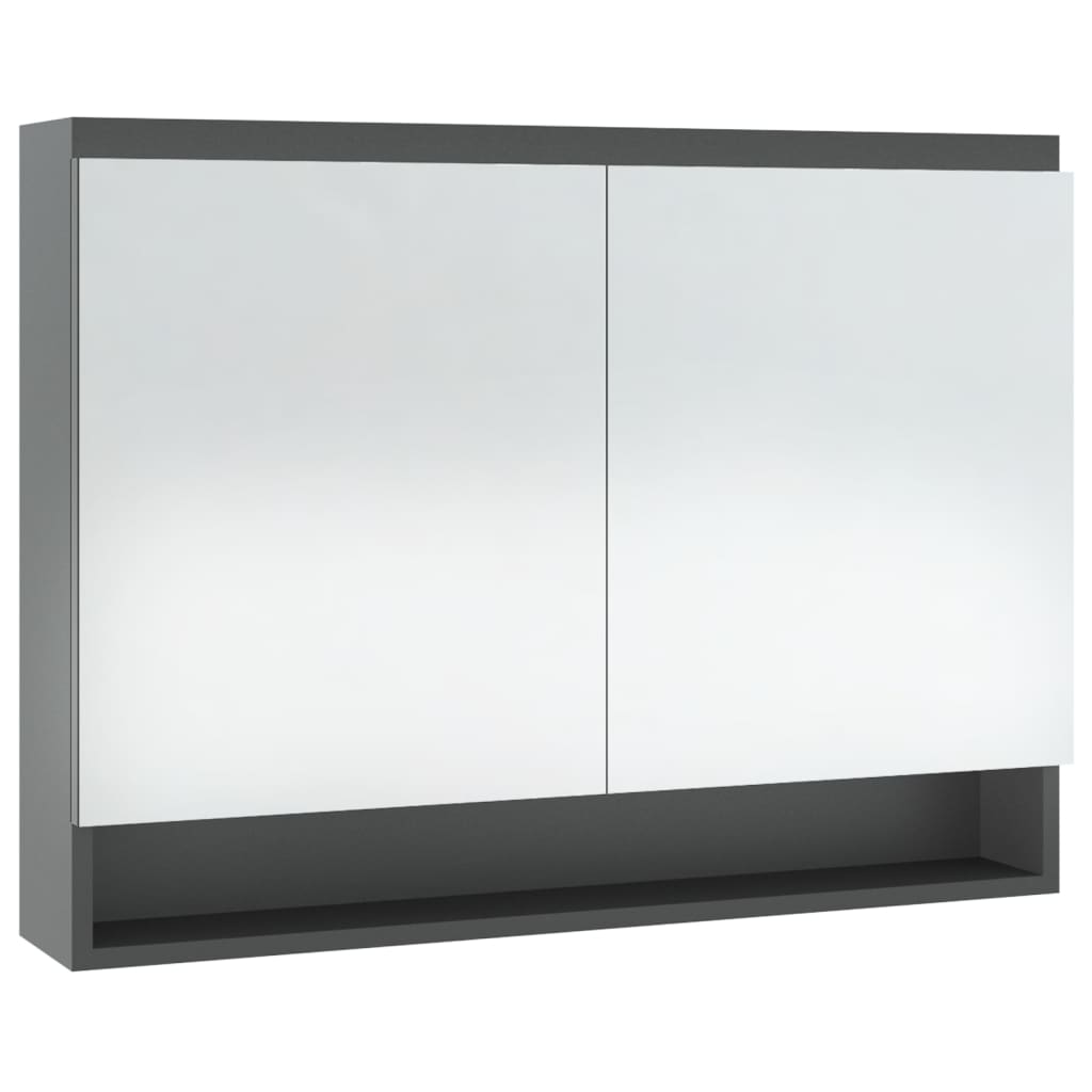 vidaXL Kúpeľňová zrkadlová skrinka 80x15x60 cm MDF sivá