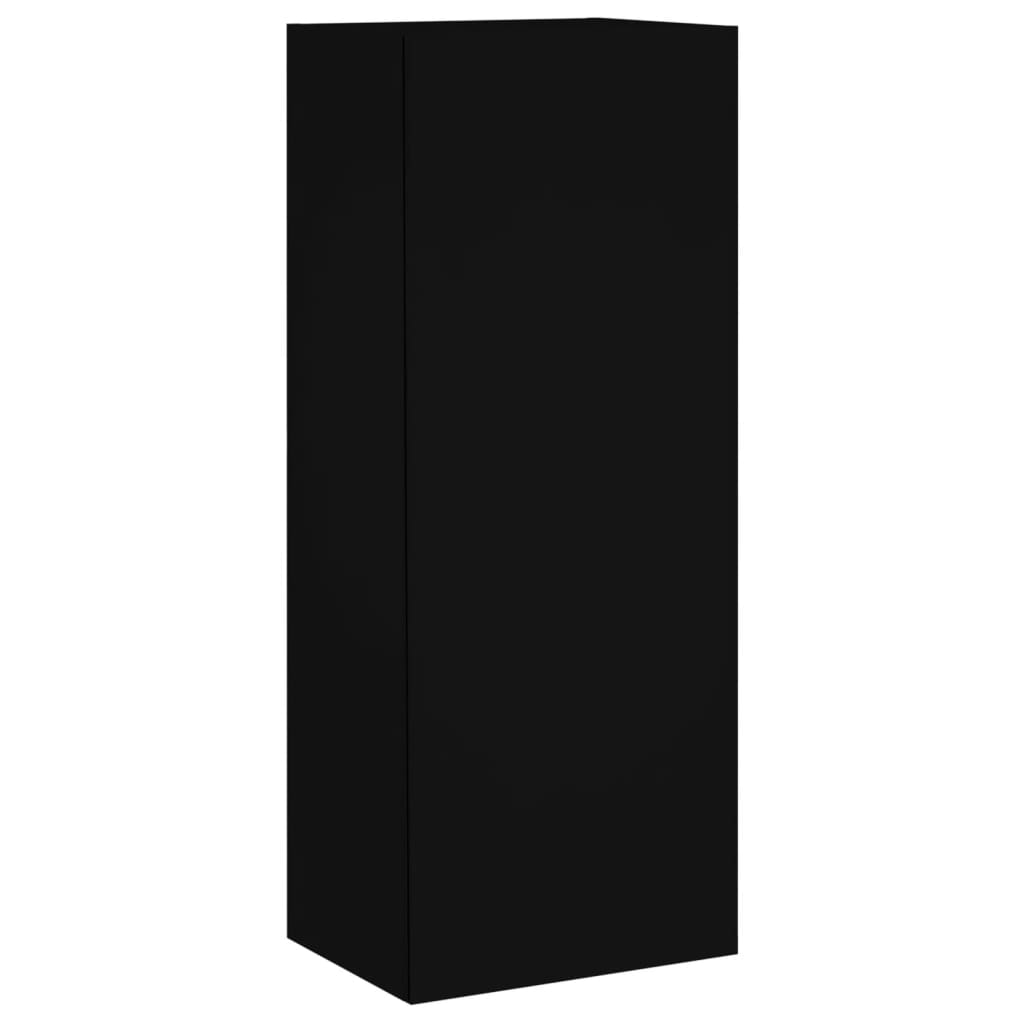 vidaXL 4-dielne TV nástenné skrinky čierne kompozitné drevo