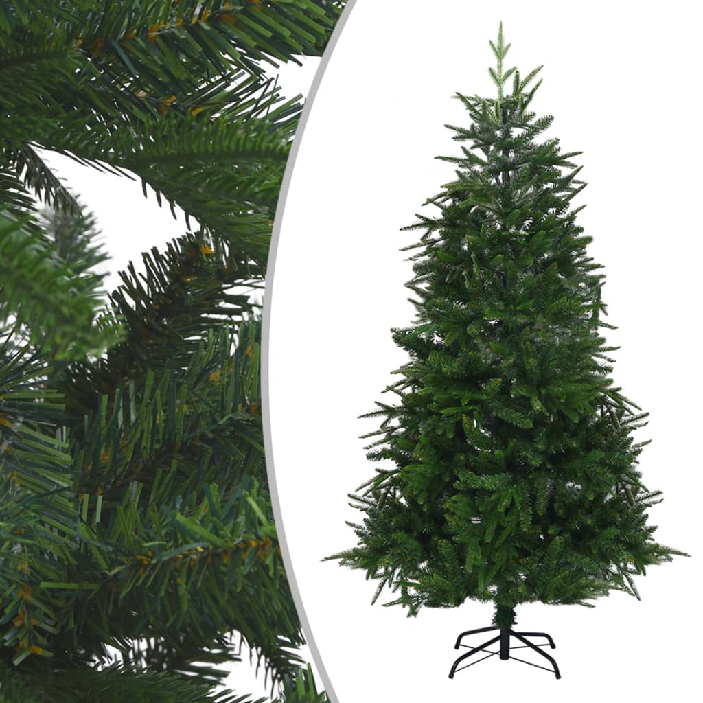 vidaXL Umelý vianočný stromček s LED a súpravou gulí 210 cm zelený PVC