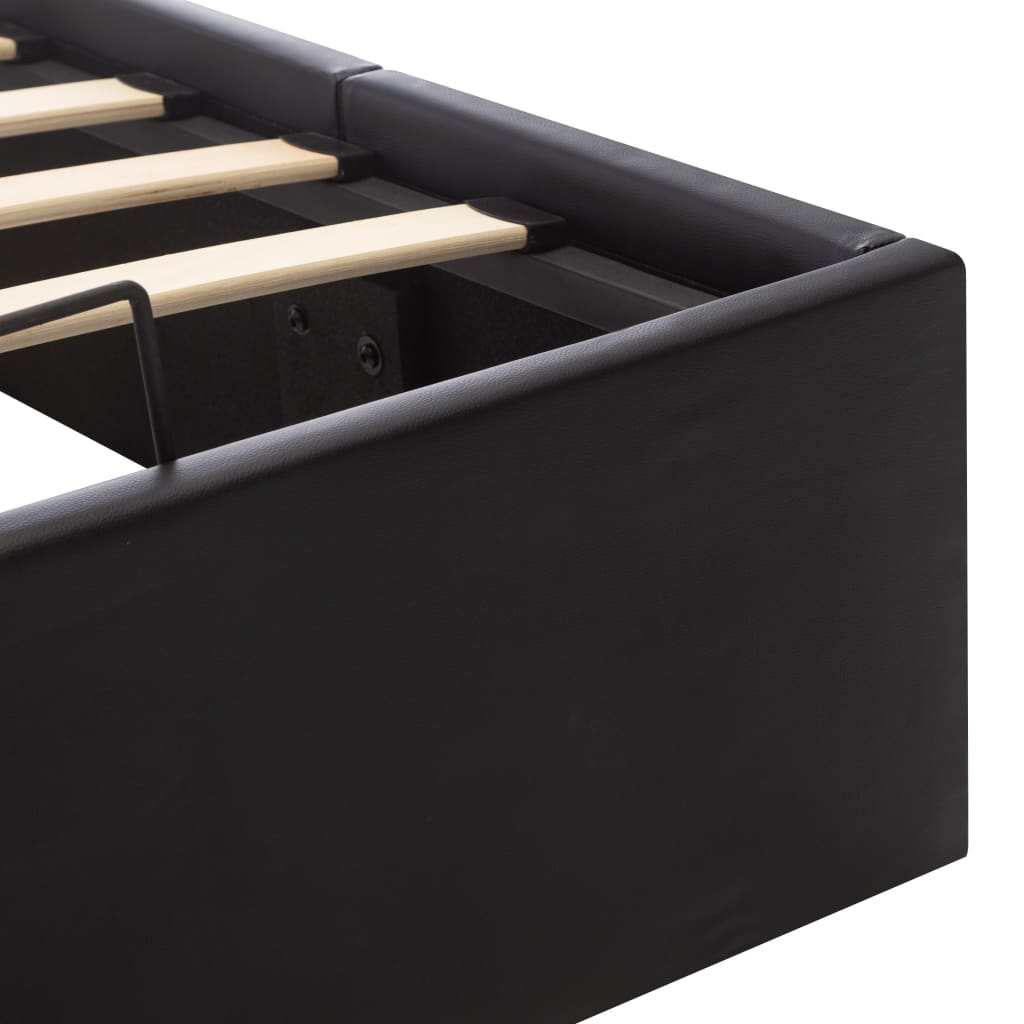 vidaXL Hydraulický posteľný rám+úložný priestor, umelá koža 90x200 cm