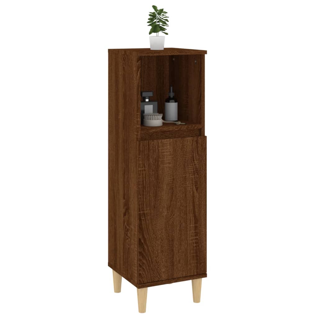 vidaXL Kúpeľňová skrinka hnedý dub 30x30x100 cm kompozitné drevo
