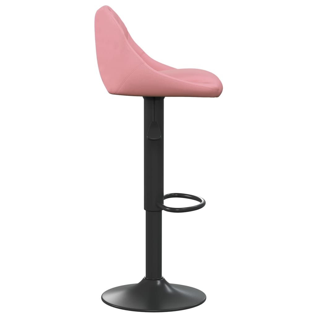 vidaXL Barové stoličky 2 ks ružové zamatové