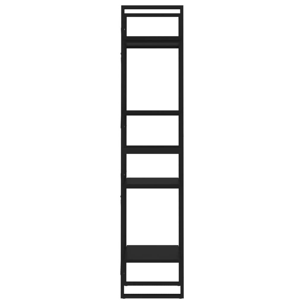 vidaXL 4-poschodová knižnica čierna 40x30x140 cm drevotrieska