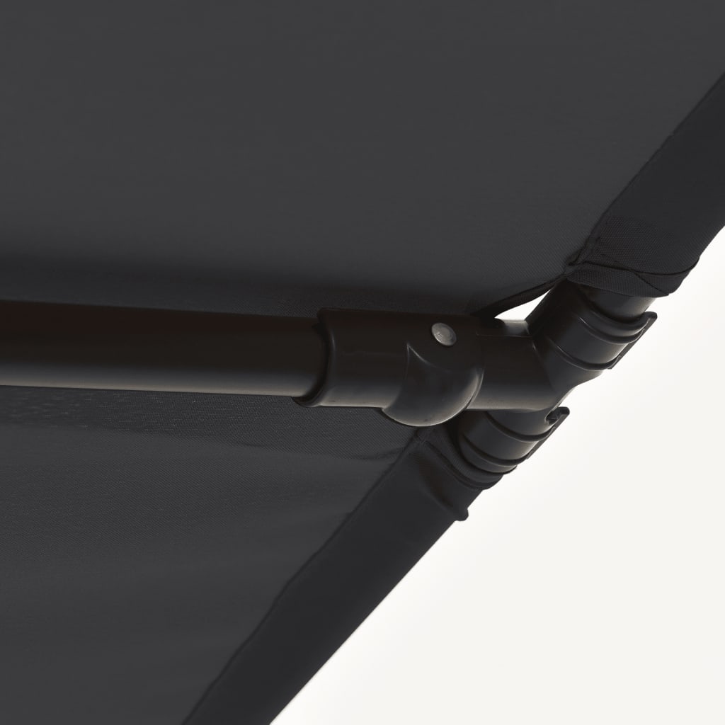 vidaXL Vonkajší slnečník s hliníkovou tyčou 2x1,5 m, čierny