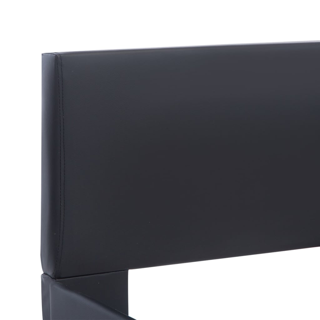 vidaXL Posteľný rám s LED, čierny, umelá koža 120x200 cm
