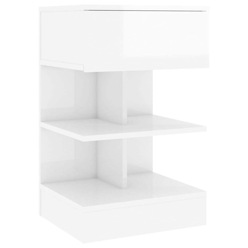 vidaXL Nočné stolíky 2 ks lesklé biele 40x35x65 cm