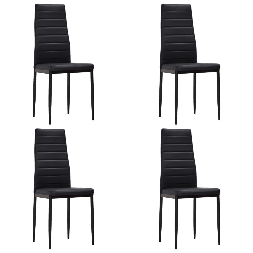 vidaXL Jedálenské stoličky 4 ks čierne umelá koža