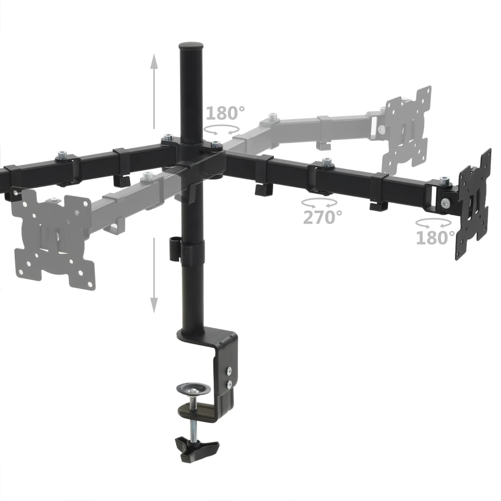 vidaXL Stolový držiak na monitor 32", dve ramená, nastaviteľná výška